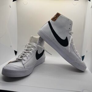Nike Blazer Mid 77 White Black Leopard Print High Top Sneakers DJ4603-100 7Y